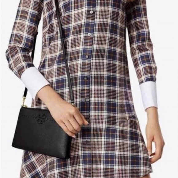 Tory Burch Bags Tory Burch Mcgraw Top Zip Crossbody Leather Bag